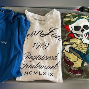 3 y2k shirt bundle ecko sean john obey embroidered lg b4 skull camo gun army